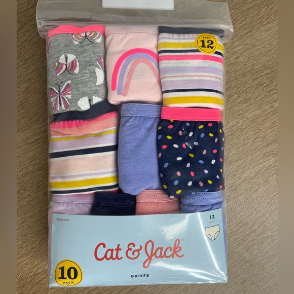 Cat & Jack Other - Cat & Jack Girls Size 12- Brief Underwear 10 pack (100% cotton)